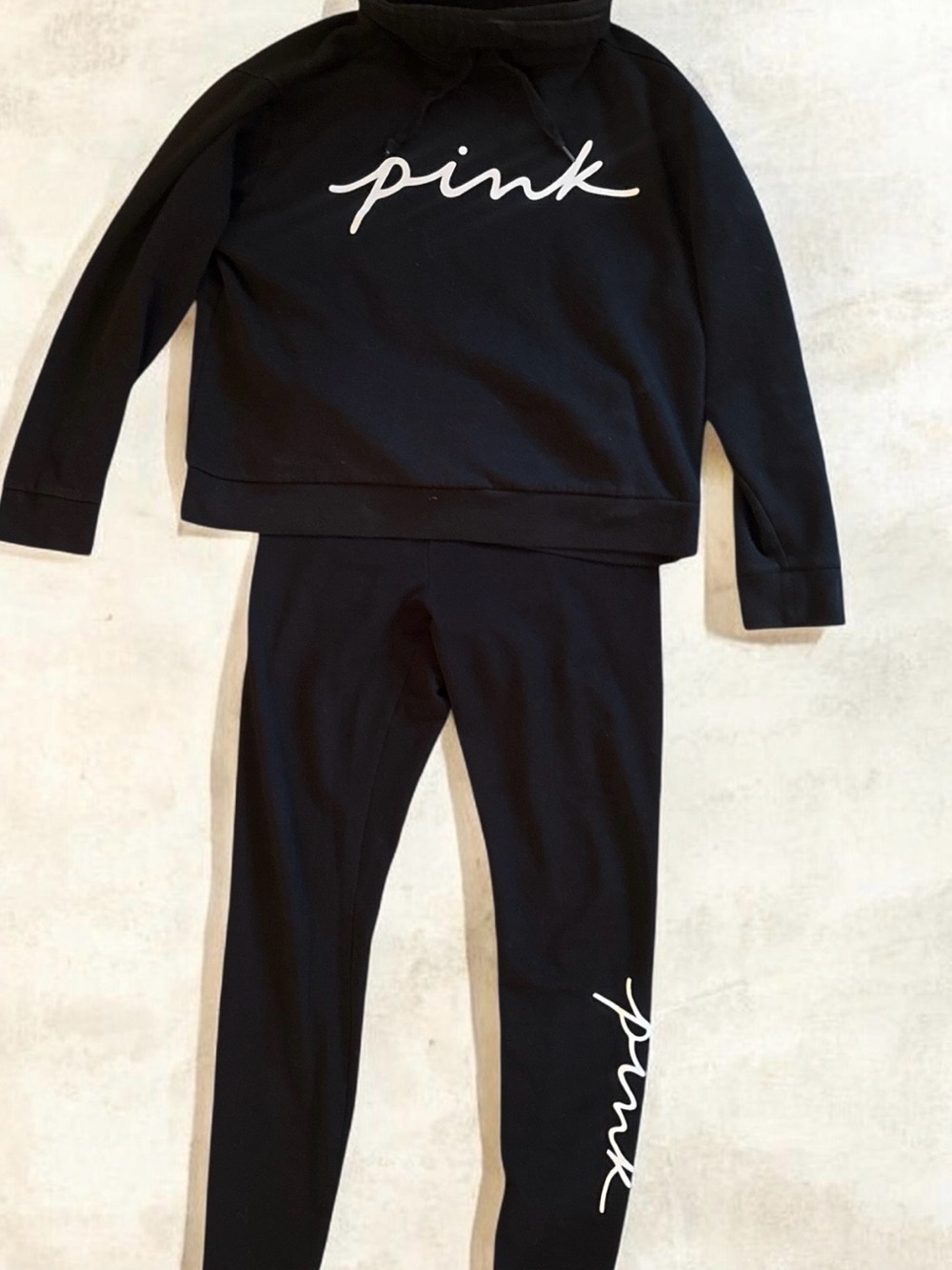Victoria's Secret PINK Black Hoodie & Leggings Set